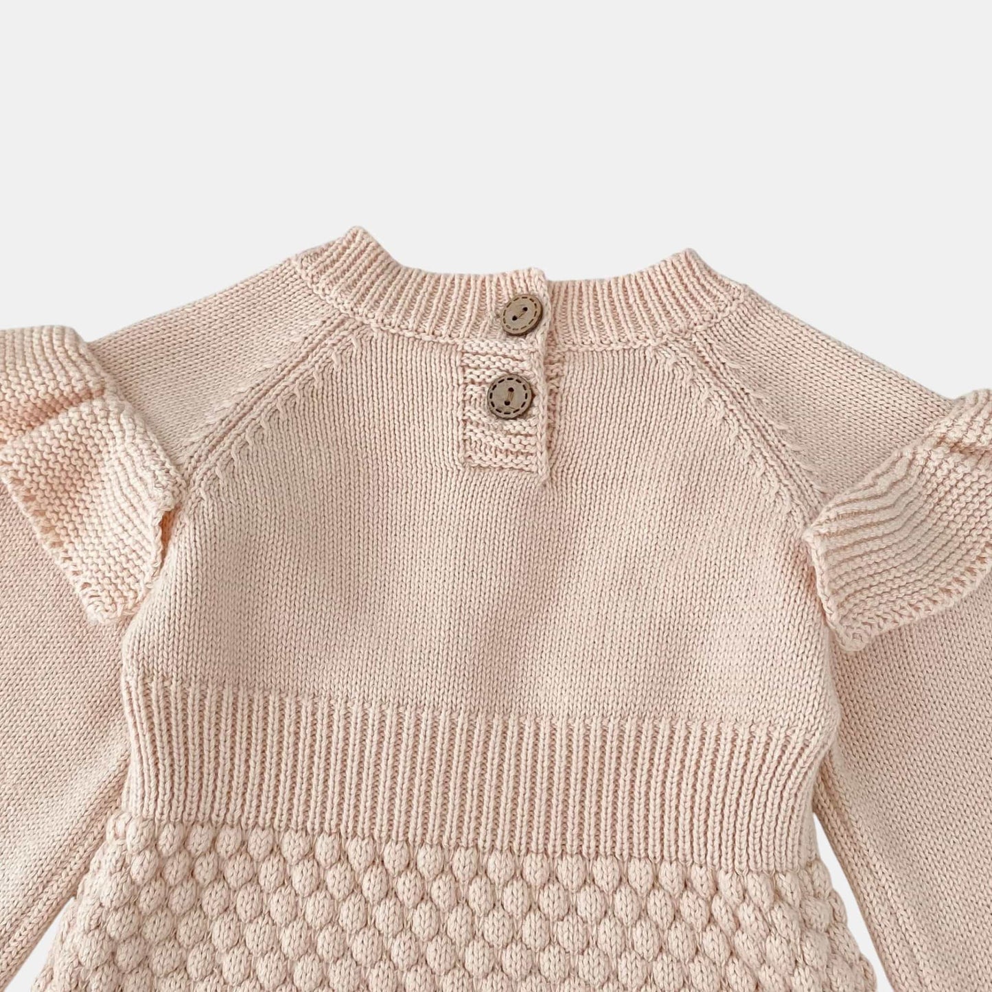 Dani Ruffle Knit Romper - Blush (3m-24m)
