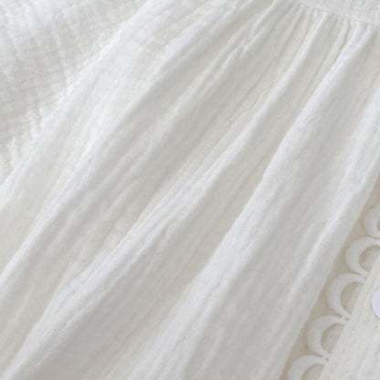Dara Ivory Cotton Romper (3m-24m)