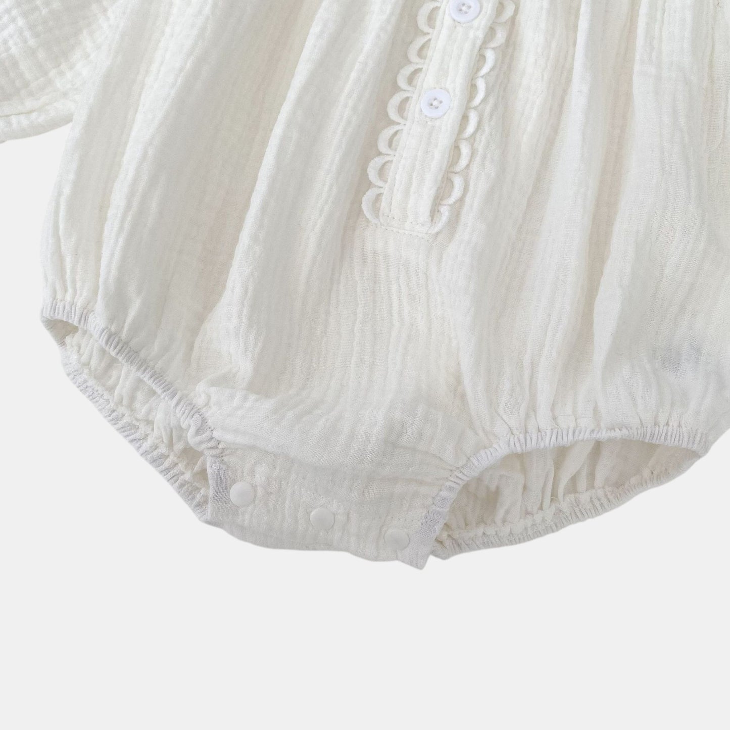 Dara Ivory Cotton Romper (3m-24m)