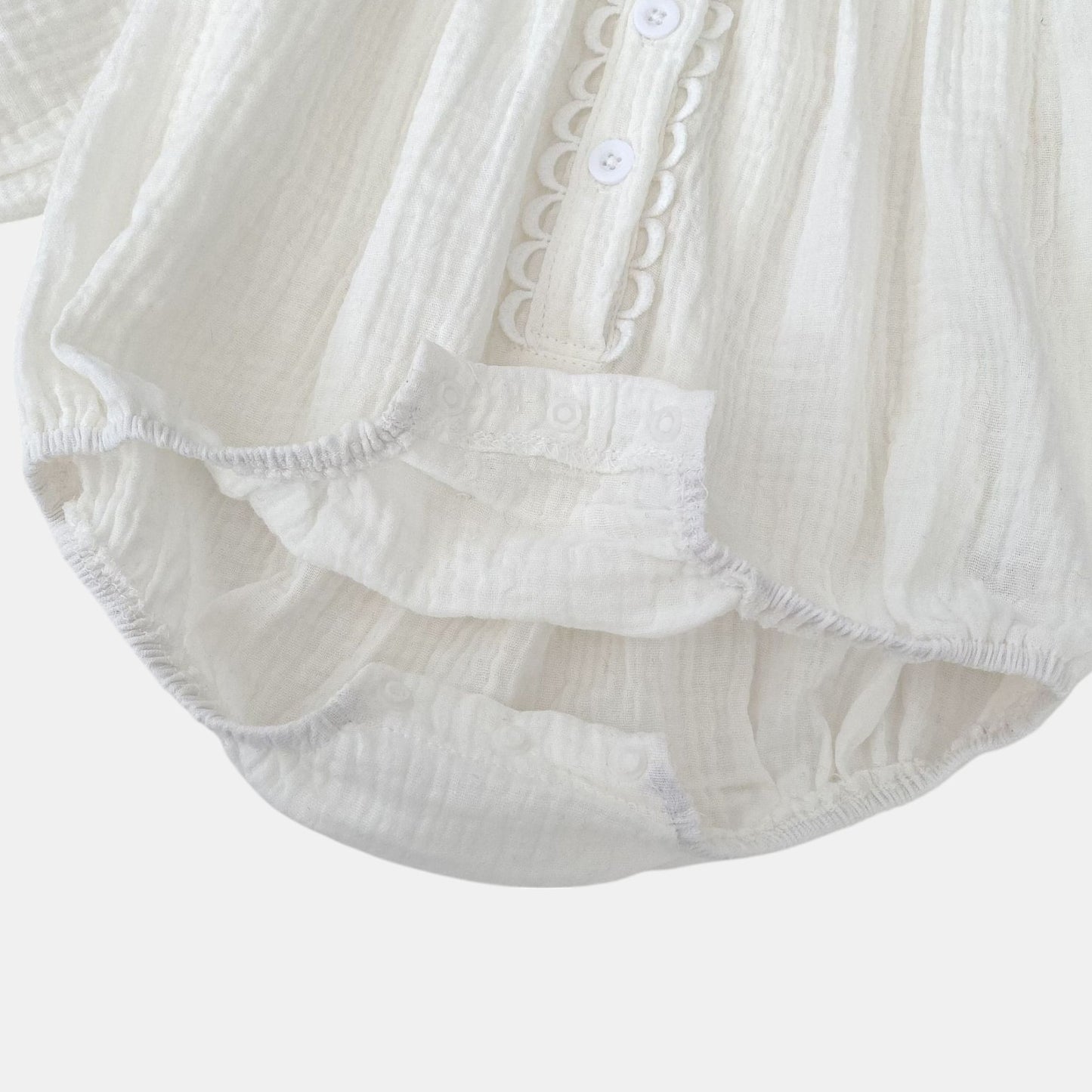 Dara Ivory Cotton Romper (3m-24m)
