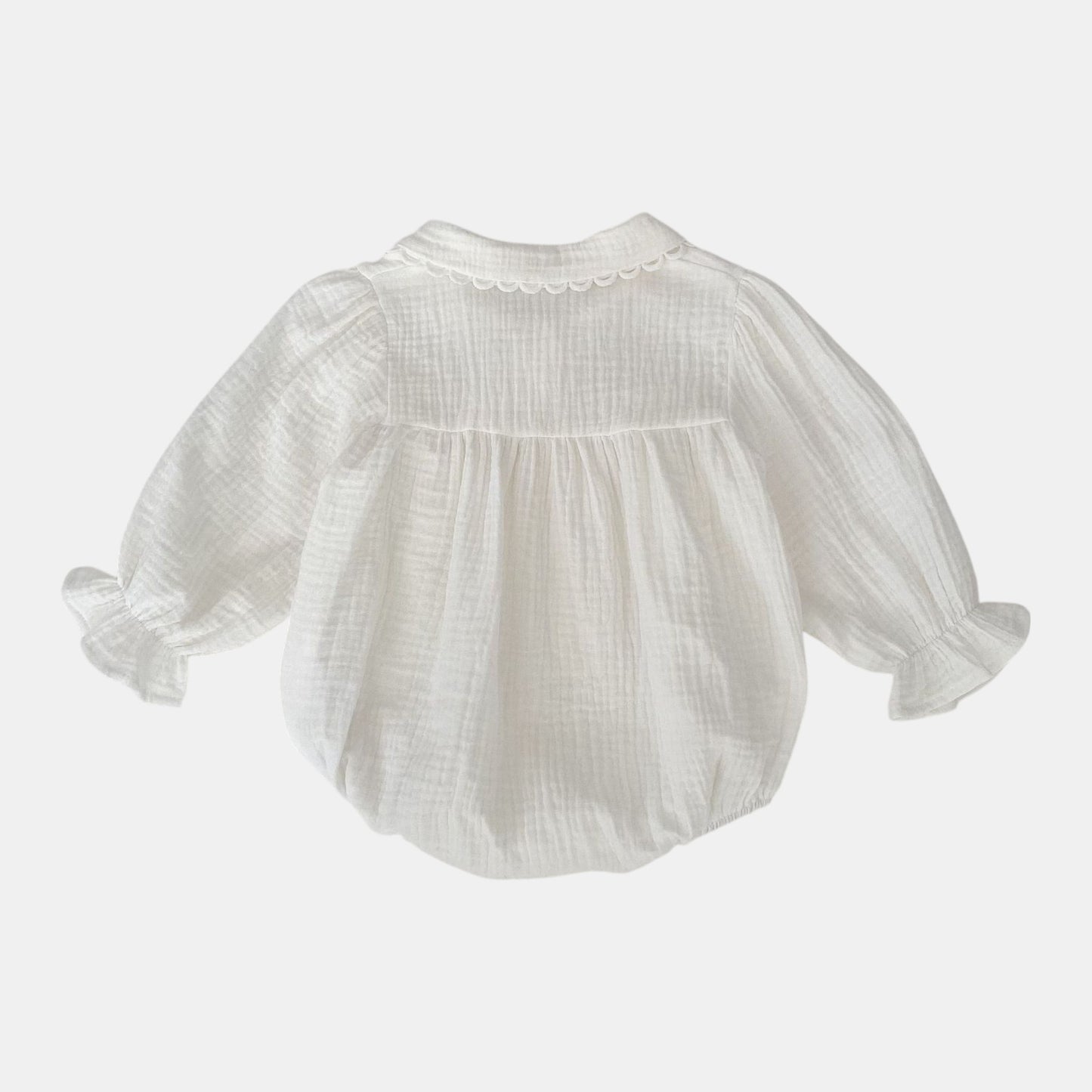 Dara Ivory Cotton Romper (3m-24m)