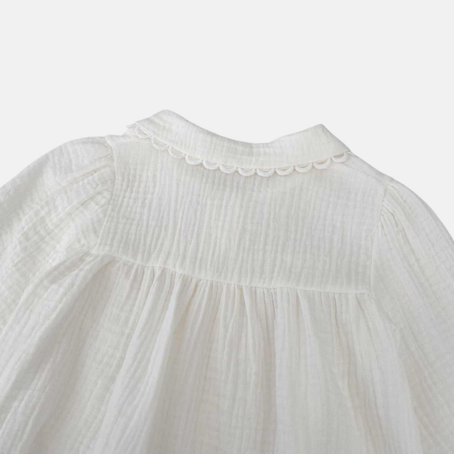 Dara Ivory Cotton Romper (3m-24m)