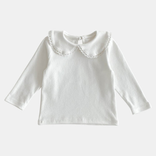 Demi Lace Cotton Top, Ivory (3m-3yrs)