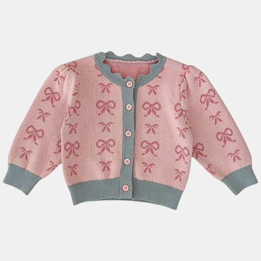 Dolly Bow Cotton Knit Cardigan (3m-3yrs)