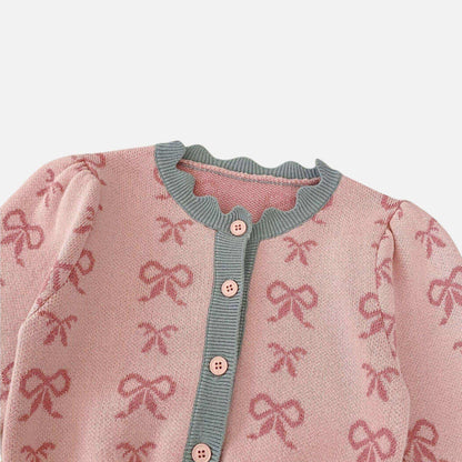 Dolly Bow Cotton Knit Cardigan (3m-3yrs)