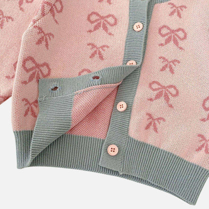 Dolly Bow Cotton Knit Cardigan (3m-3yrs)
