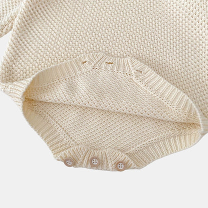 Drew Polo Knit Romper - Almond (3m-24m)