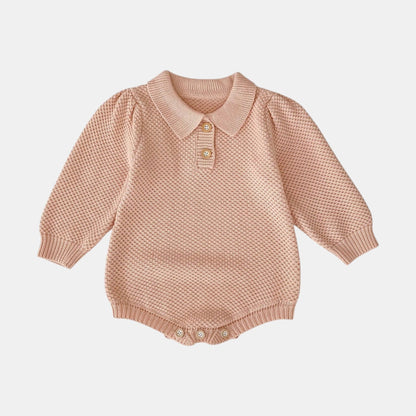 Drew Polo Knit Romper - Pink (3m-24m)