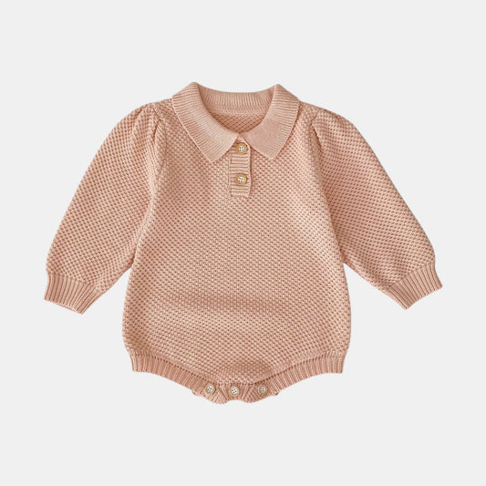 Drew Polo Knit Romper - Pink (3m-24m)