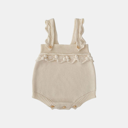 Ellie Ruffle Knit Romper - Cream (3m-3yrs)
