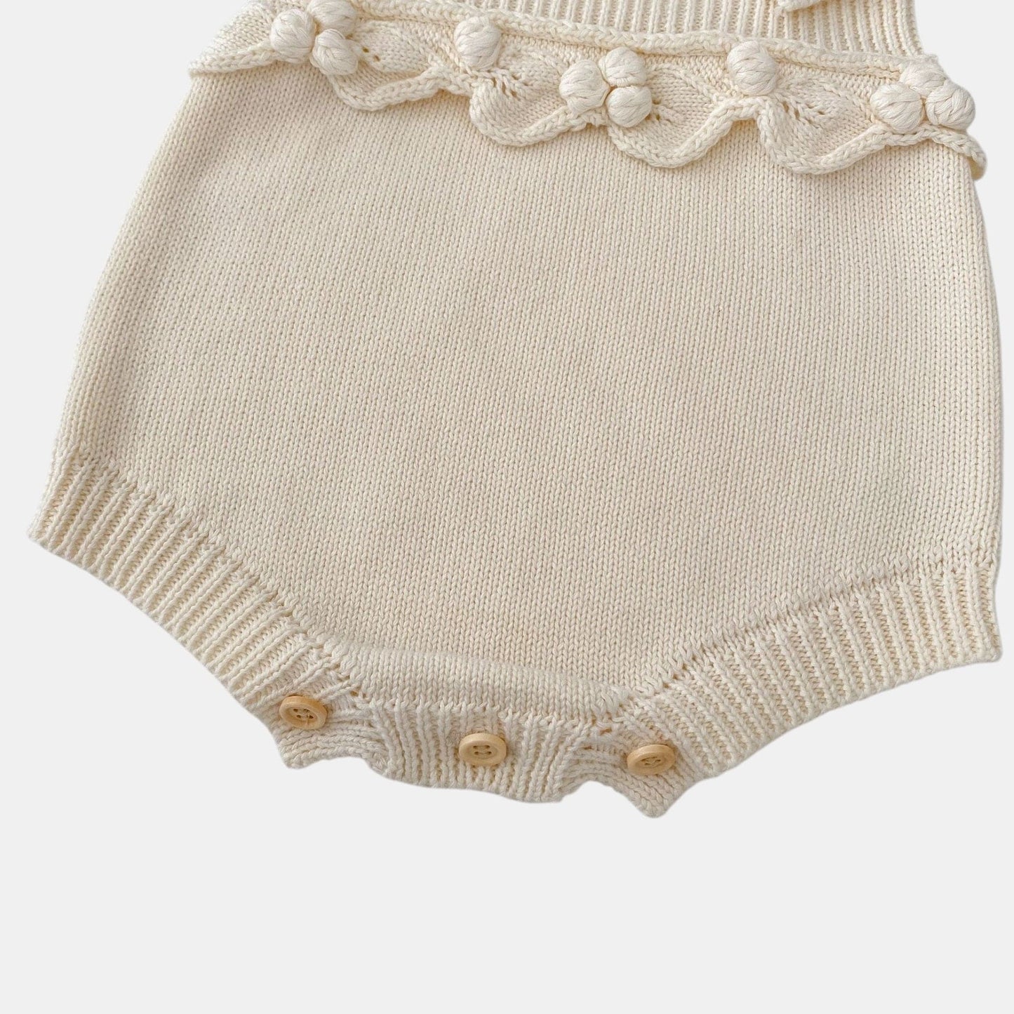 Ellie Ruffle Knit Romper - Cream (3m-3yrs)