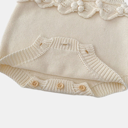 Ellie Ruffle Knit Romper - Cream (3m-3yrs)