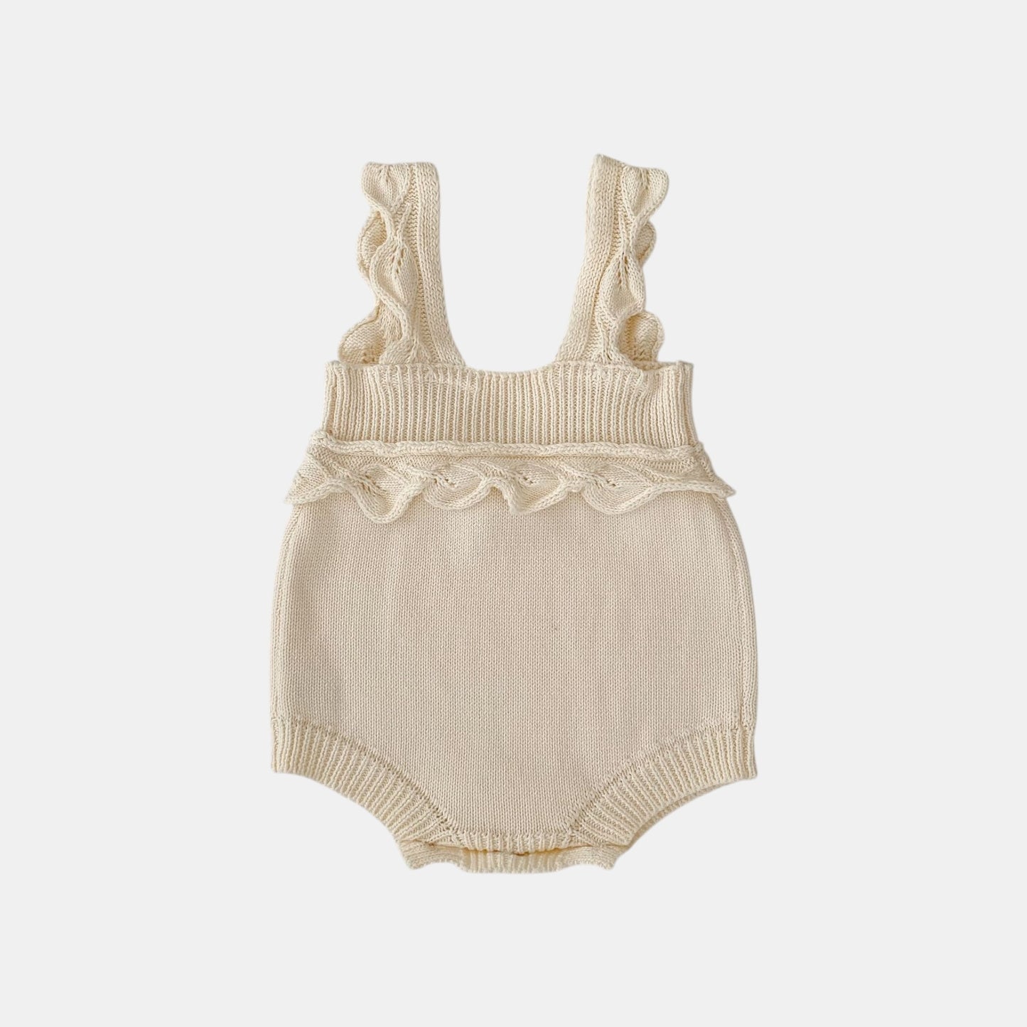 Ellie Ruffle Knit Romper - Cream (3m-3yrs)