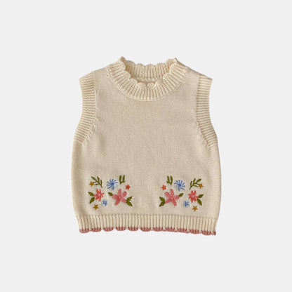 Elodie Floral Cotton Knit Vest (3m-24m)