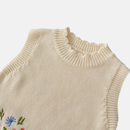 Elodie Floral Cotton Knit Vest (3m-24m)