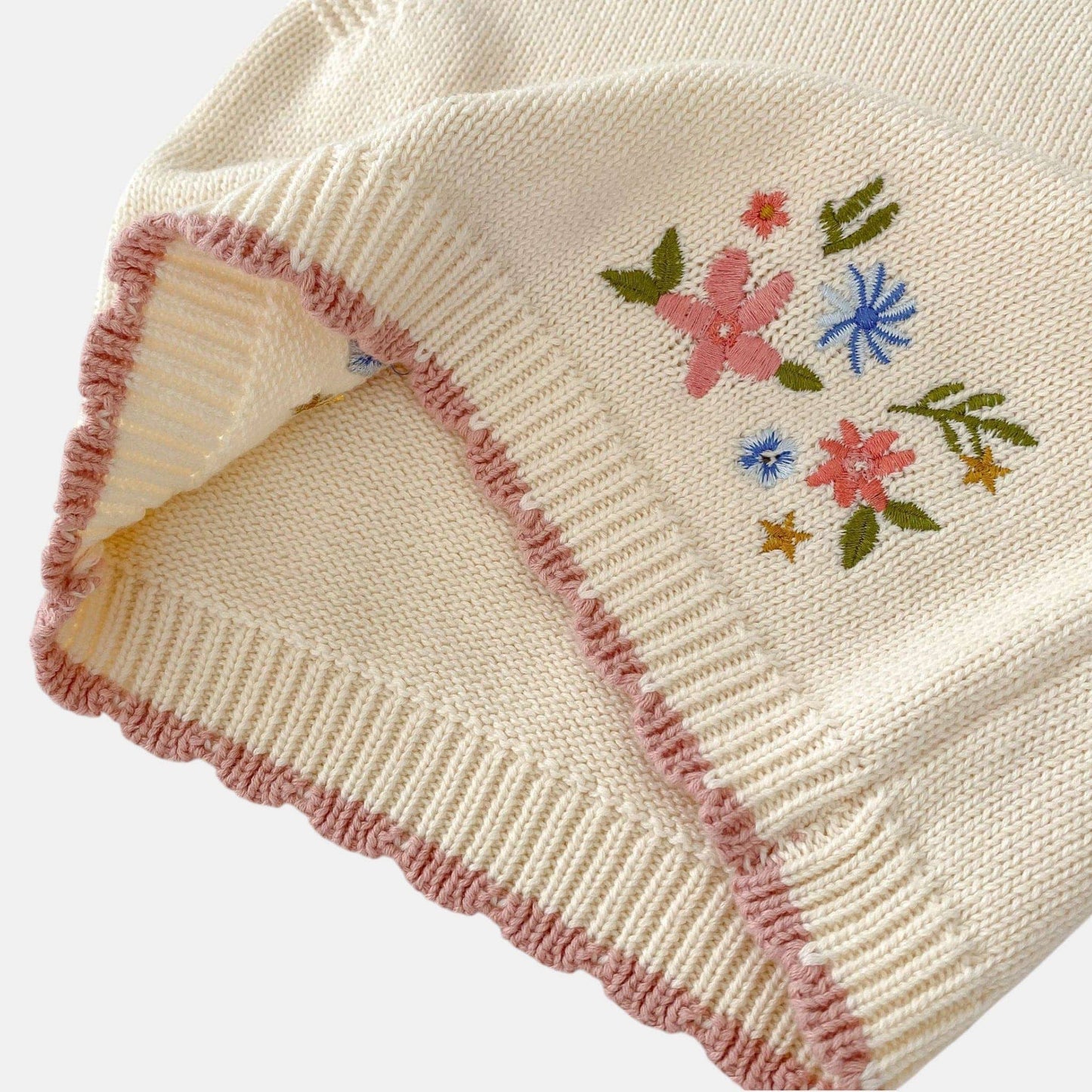 Elodie Floral Cotton Knit Vest (3m-24m)