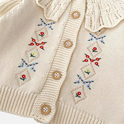 Elva Ruffle Cotton Knit Cardigan (3m-3yrs)