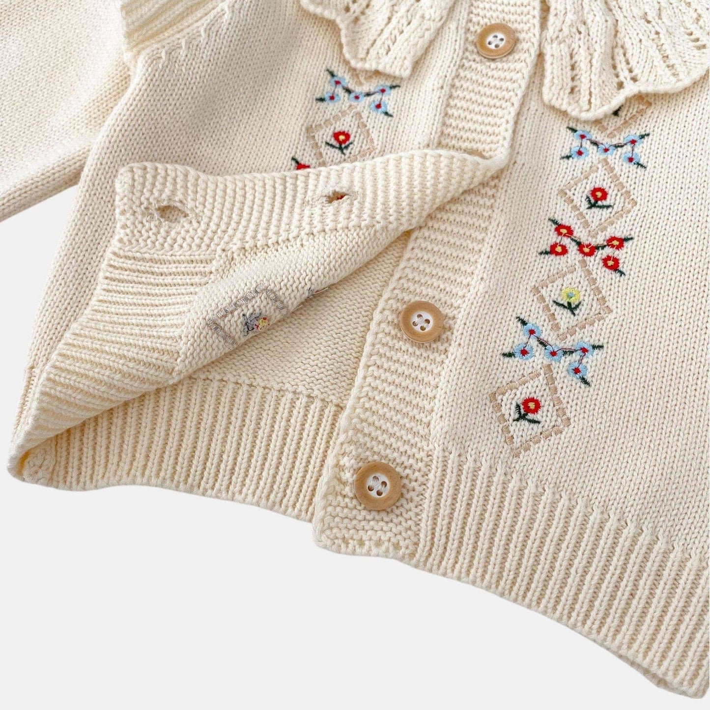 Elva Ruffle Cotton Knit Cardigan (3m-3yrs)