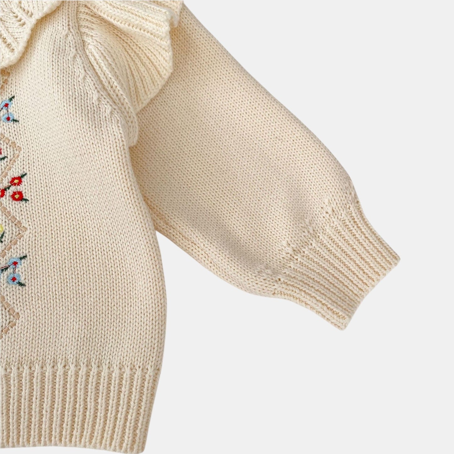 Elva Ruffle Cotton Knit Cardigan (3m-3yrs)