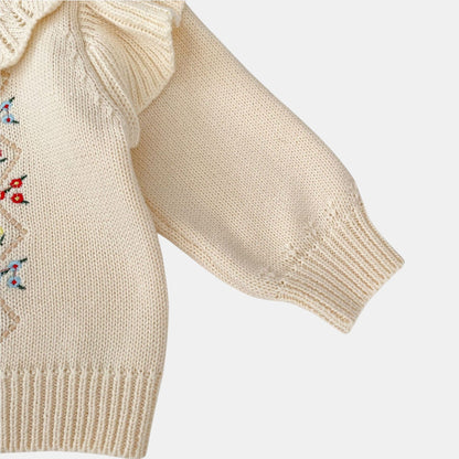 Elva Ruffle Cotton Knit Cardigan (3m-3yrs)