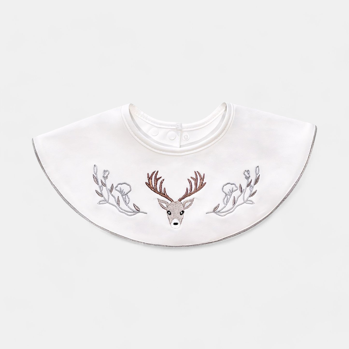 Embroidered Deer Cotton Waterproof Dribble Bib - Bambisserie