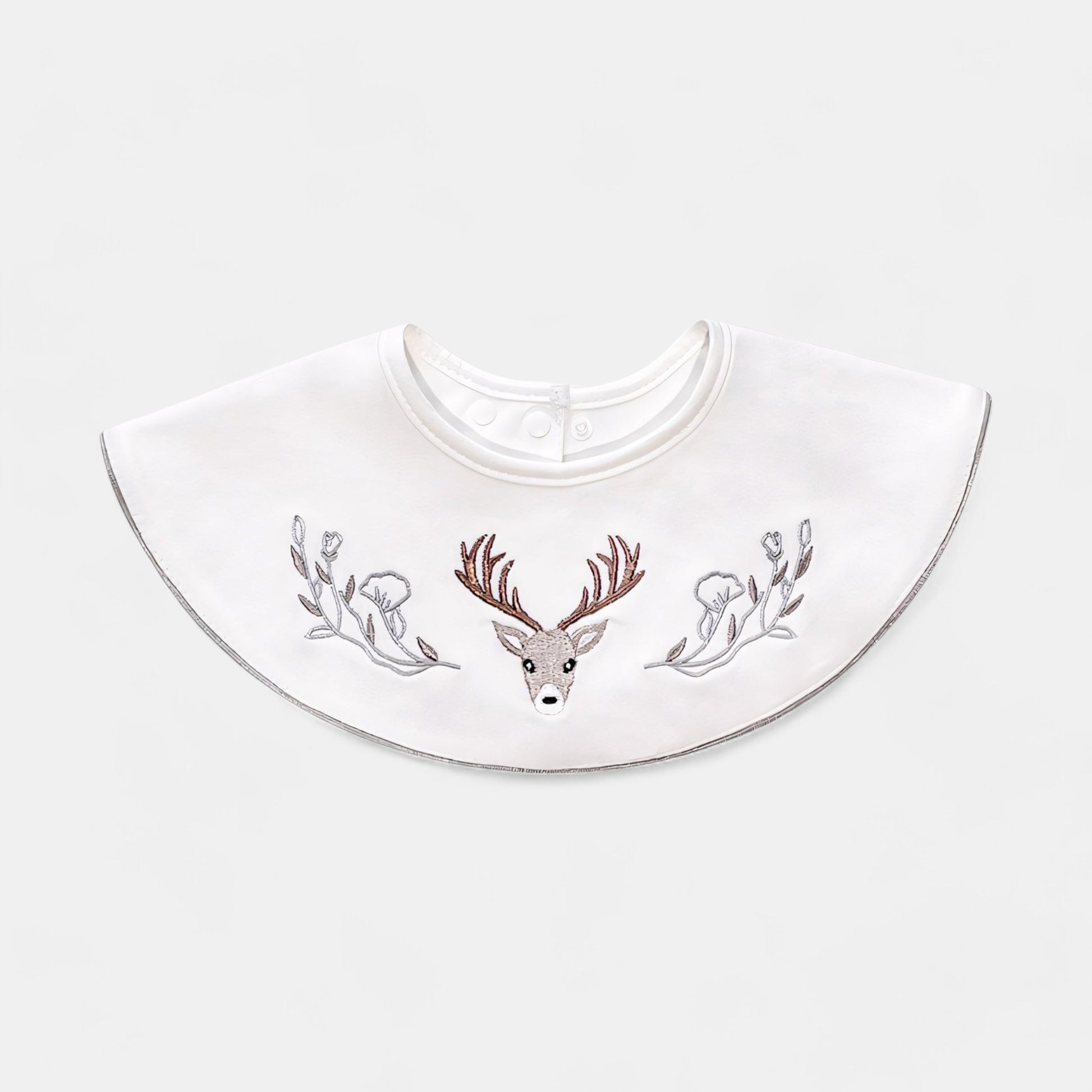 Embroidered Deer Cotton Waterproof Dribble Bib - Bambisserie