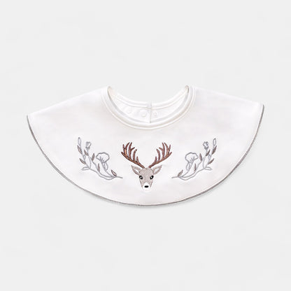 Embroidered Deer Cotton Waterproof Dribble Bib - Bambisserie