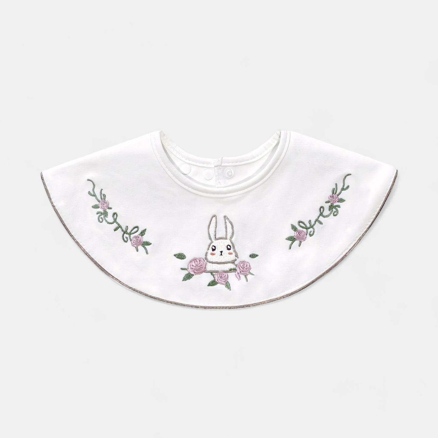 Embroidered Rabbit Cotton Waterproof Dribble Bib - Bambisserie
