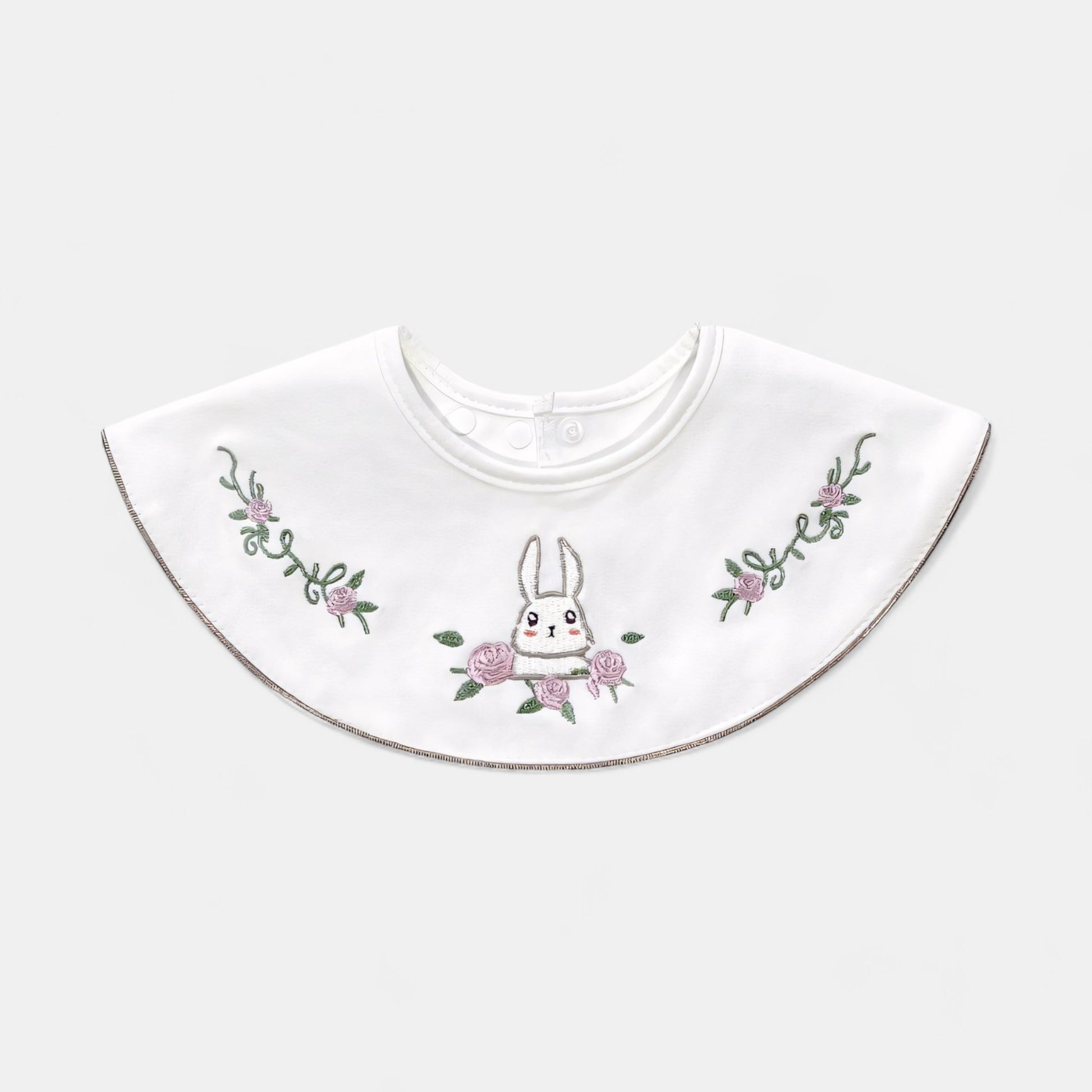 Embroidered Rabbit Cotton Waterproof Dribble Bib - Bambisserie