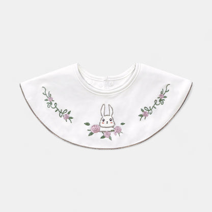 Embroidered Rabbit Cotton Waterproof Dribble Bib - Bambisserie