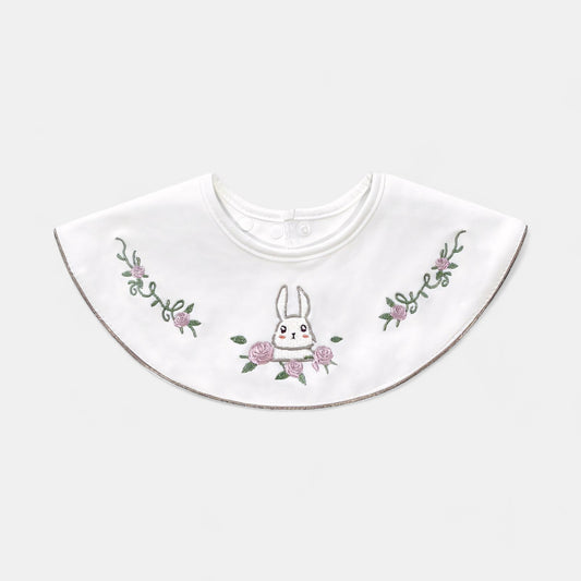 Embroidered Rabbit Cotton Waterproof Dribble Bib - Bambisserie