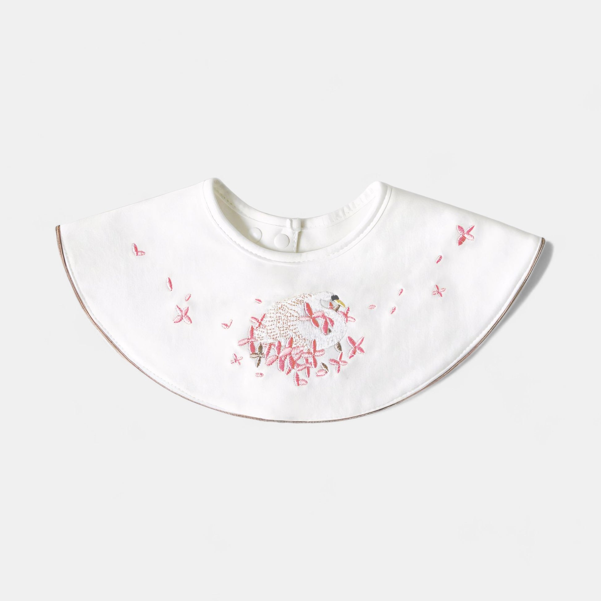 Embroidered Swan Cotton Waterproof Dribble Bib - Bambisserie