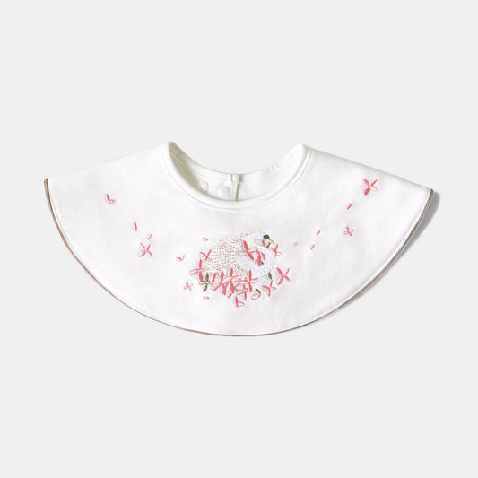 Embroidered Swan Cotton Waterproof Dribble Bib - Bambisserie