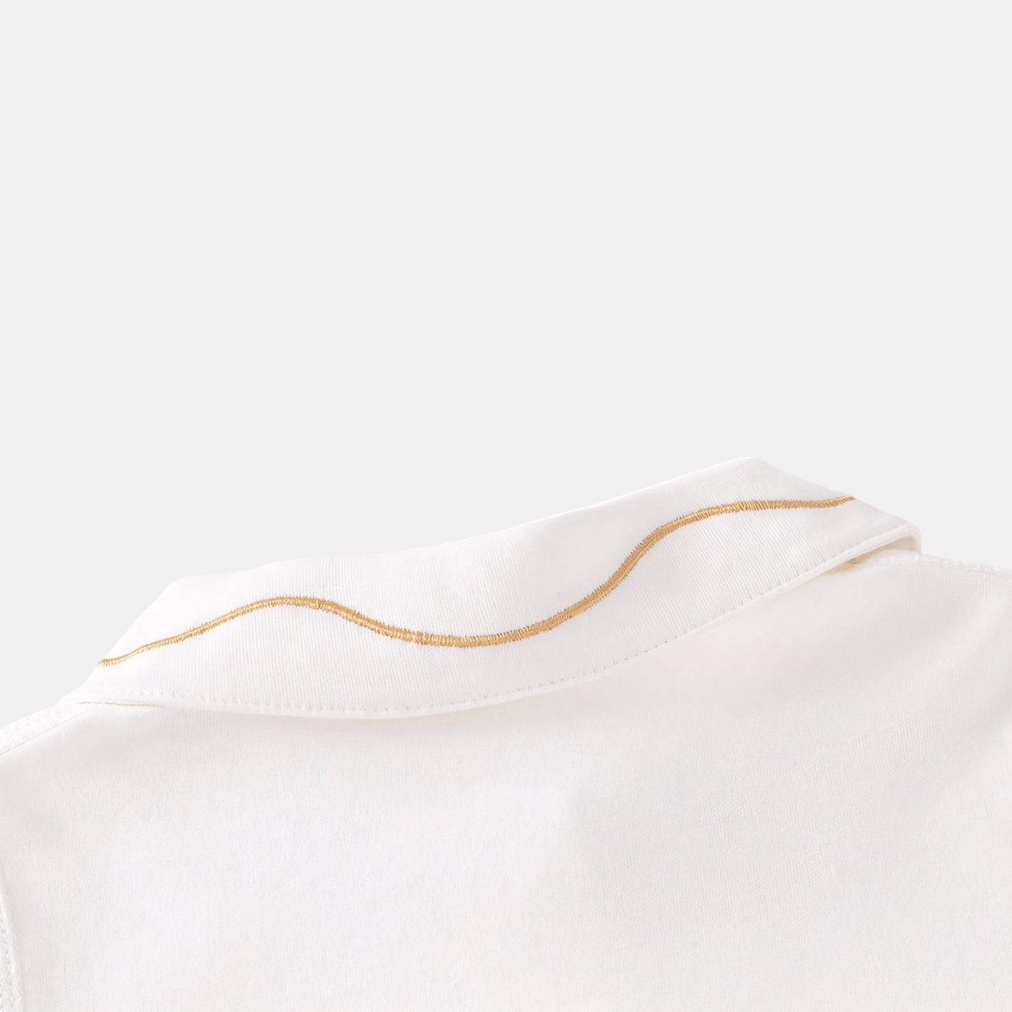 Embroidered Trojan Horse Cotton Baby Bodysuit - Back Collar Detail -Bambisserie