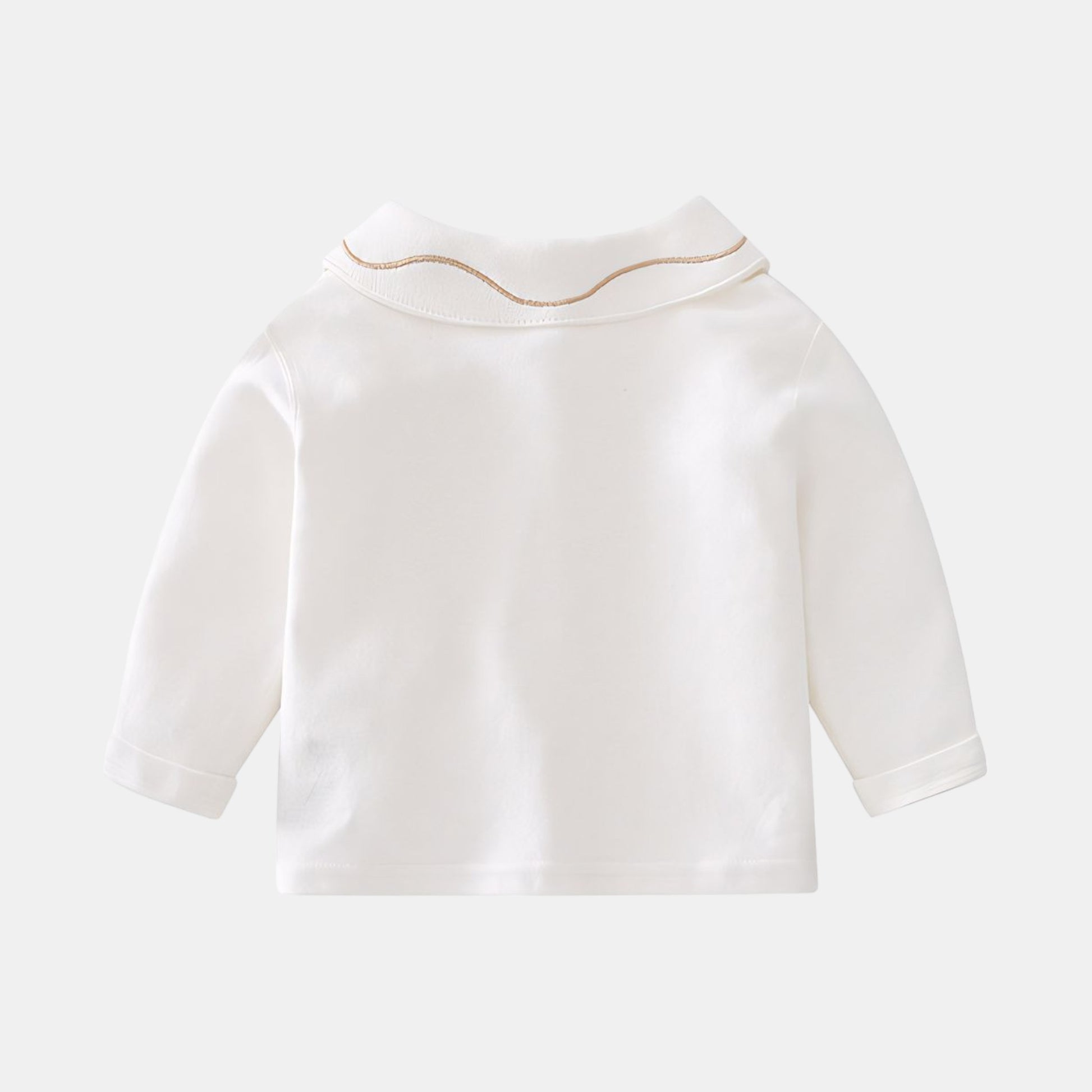 Embroidered Trojan Horse Cotton Cardigan - Back - Bambisserie