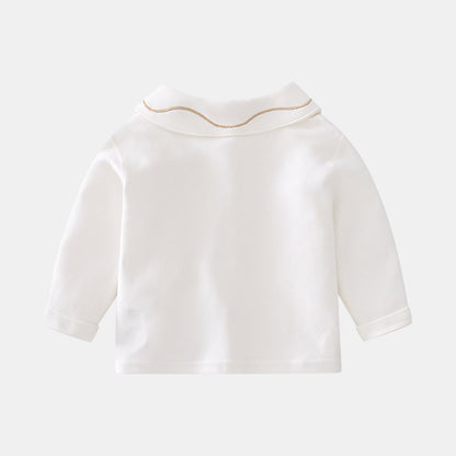Embroidered Trojan Horse Cotton Cardigan - Back - Bambisserie