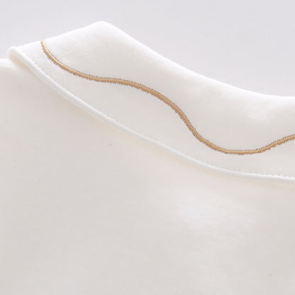 Embroidered Trojan Horse Cotton Cardigan - Back Collar Detail - Bambisserie