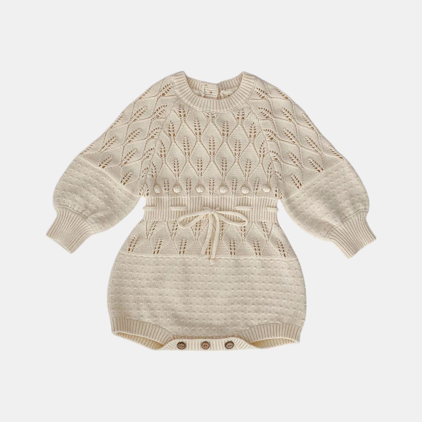 Enna Pointelle Cotton Knit Romper (3m-24m)