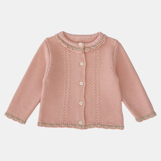 Etta Pink Cotton Knit Cardigan (3m-3yrs)