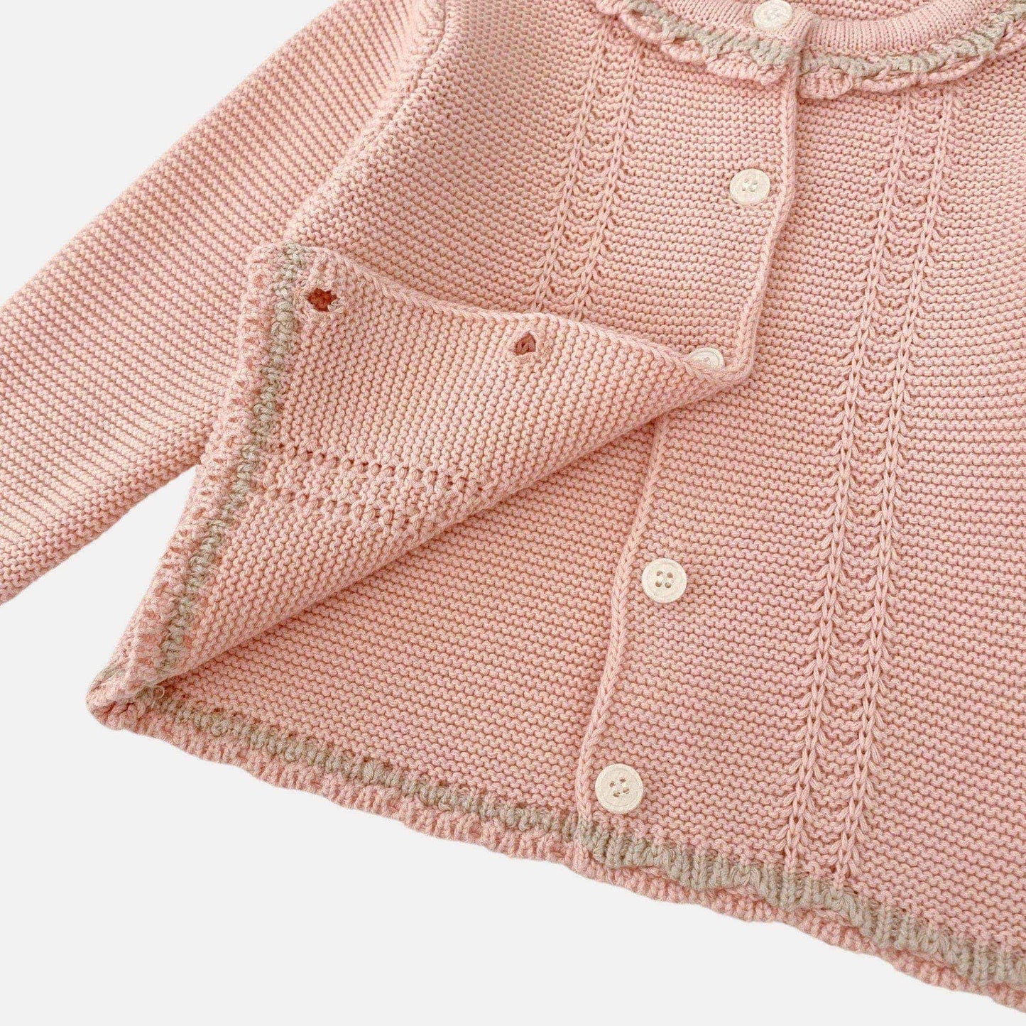 Etta Pink Cotton Knit Cardigan (3m-3yrs)