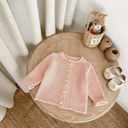 Etta Pink Cotton Knit Cardigan (3m-3yrs)