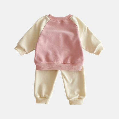 Faux Pocket Cotton Lounge Set, Pink (3m-4yrs)