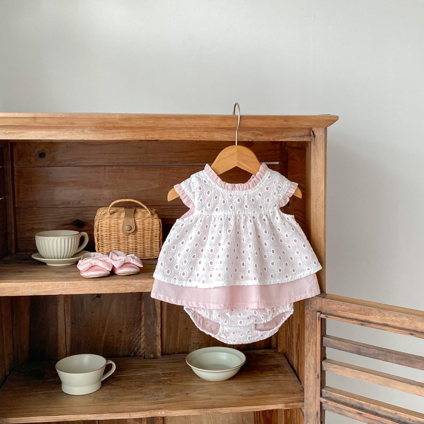 Faye Pink Bow Cotton Set (3m-3yrs)