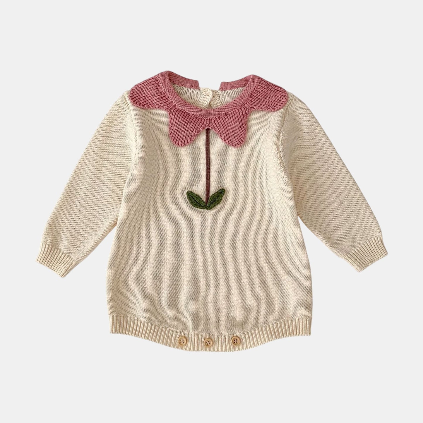 Fifi Petal Cotton Knit Romper (3m-24m)