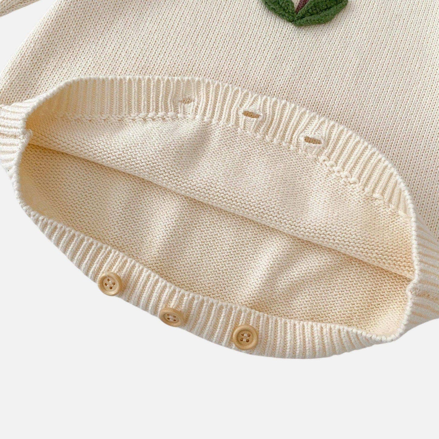 Fifi Petal Cotton Knit Romper (3m-24m)