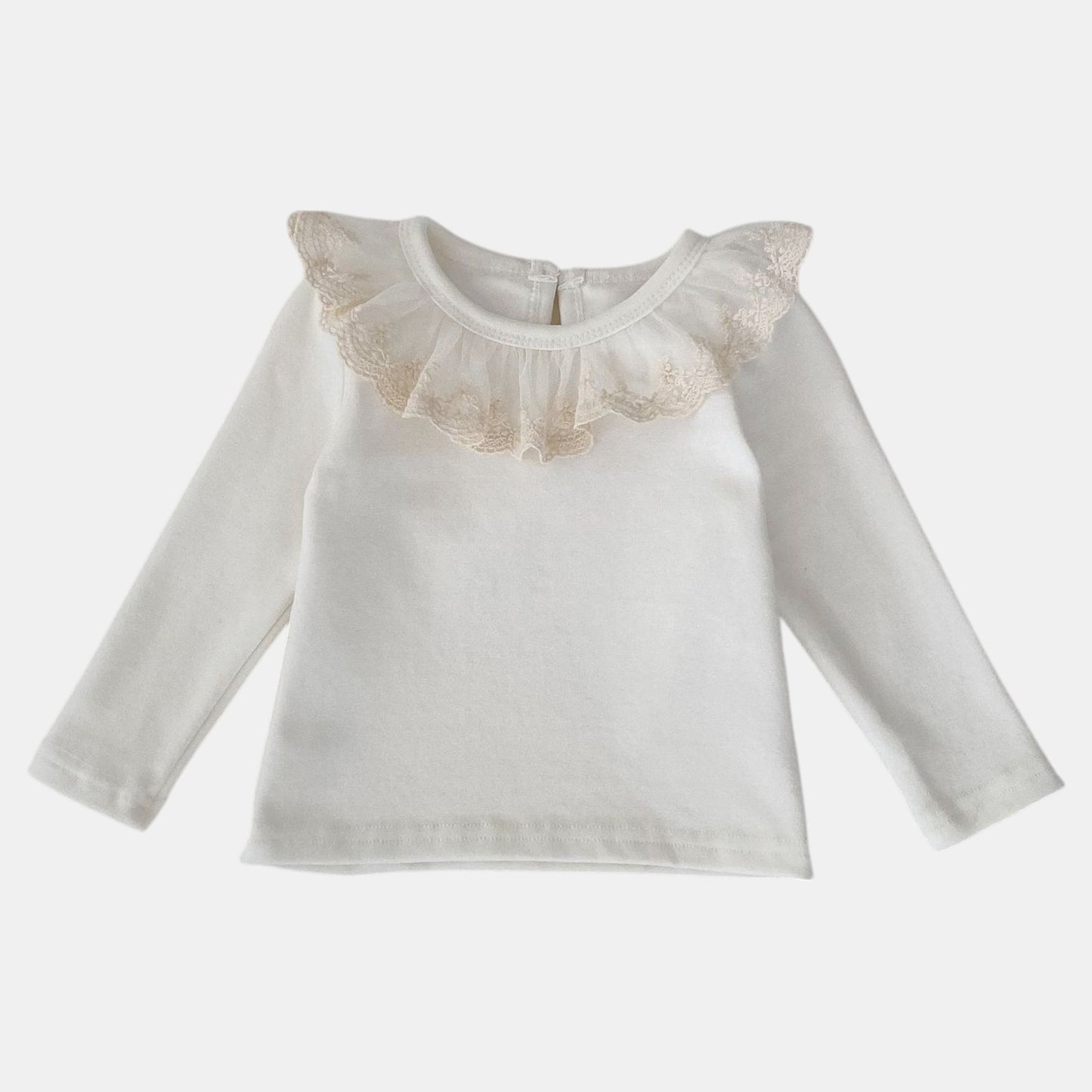 Fiora Lace Cotton Top, Ivory (3m-3yrs)