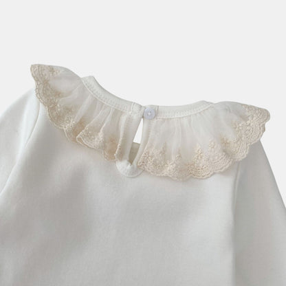 Fiora Lace Cotton Top, Ivory (3m-3yrs)