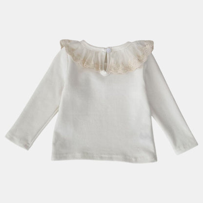 Fiora Lace Cotton Top, Ivory (3m-3yrs)