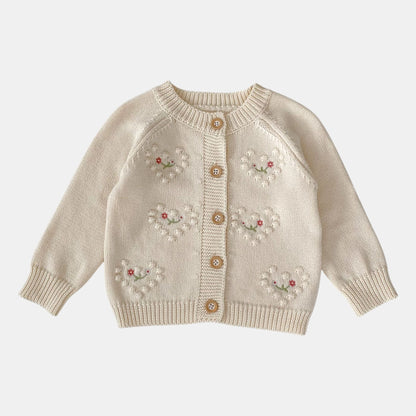 Freya Hearts Cotton Knit Cardigan (3m-3yrs)