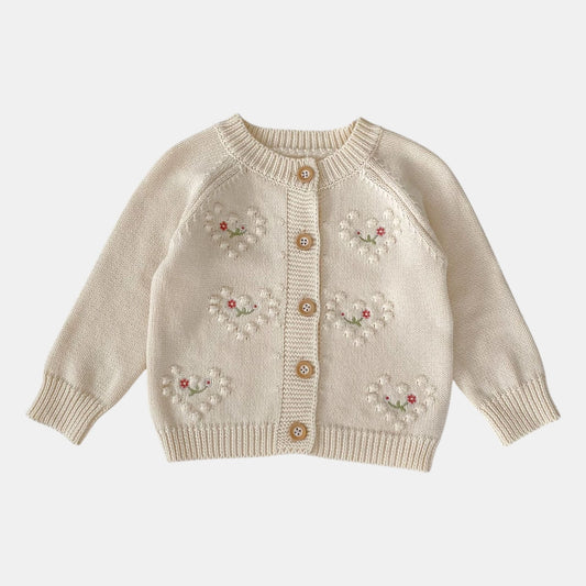 Freya Hearts Cotton Knit Cardigan (3m-3yrs)
